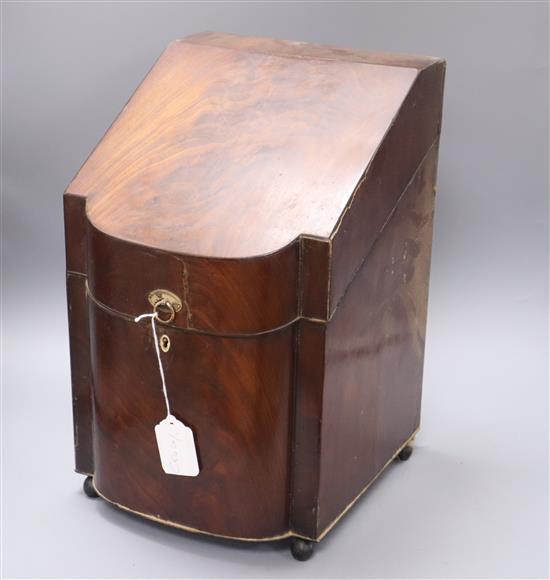 A 19th century mahogany knife box, with original interior height 41cm
